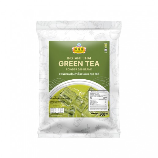 666 ชาเขียวผงปรุงสำเร็จ ขนาด 500 กรัม (666 Instant Thai Green Tea 500g)