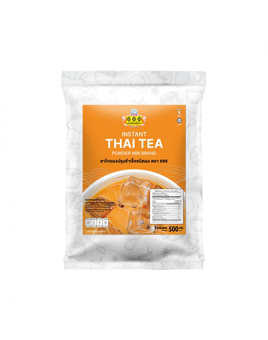 666 Tea 666 ชาไทยผงปรุงสำเร็จชนิดผง 500 กรัม ตรา (666 Instant Thai Tea 500g)