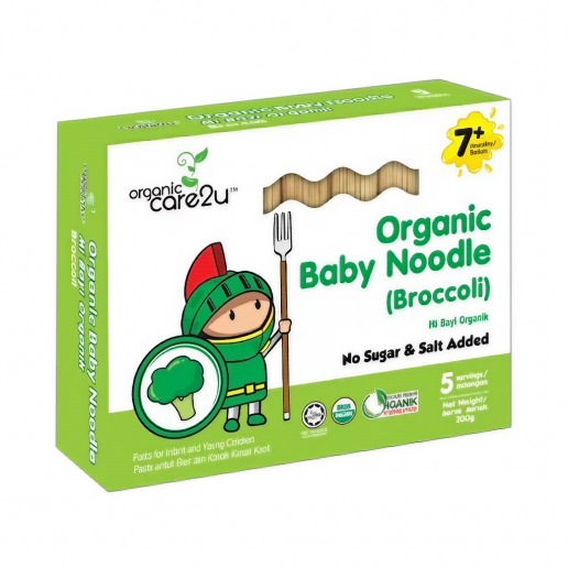 Organic Care 2 u (Baby Noodle) เส้นออร์แกนิค 100% รสบล็อคโคลี่ ขนาด 200 กรัม